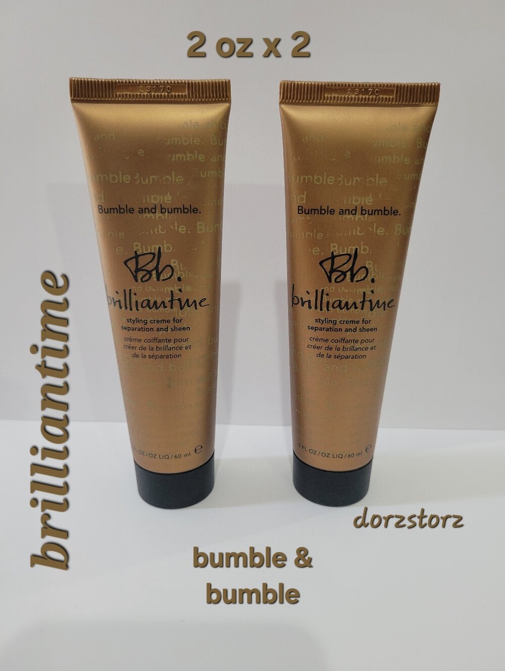 BUMBLE AND BUMBLE • Brilliantine • 2 x 2 oz • Texture Shine Cream • Brand New